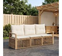vidaXL Set Divano da Giardino 3 pz Beige polyrattan