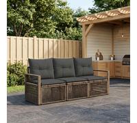 vidaXL Set Divano da Giardino 3 pz Grigio polyrattan