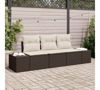 vidaXL Set Divano da Giardino 3 pz Marrone e Crema polyrattan