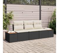 vidaXL Set Divano da Giardino 3 pz Nero polyrattan