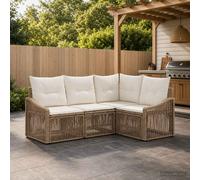 vidaXL Set Divano da Giardino 4 pz Beige polyrattan