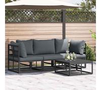 vidaXL Set Divano da Giardino 4 pcs Nero Metallo