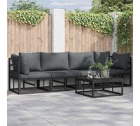 vidaXL Set Divano da Giardino 4 pcs Nero Metallo