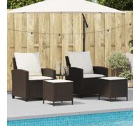 vidaXL Set Divano da Giardino 4 pz con Cuscini Marrone in Polyrattan