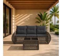 vidaXL Set Divano da Giardino 4 pz Grigio e Grigio Scuro polyrattan