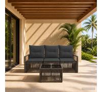 vidaXL Set Divano da Giardino 4 pz Grigio polyrattan