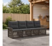 vidaXL Set di 4 divani da giardino in rattan artificiale, moderno e resistente alle intemperie, design modulare, poltrone da esterno, comodi posti a sedere, sedie rilassanti, cuscini in schiuma