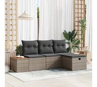 vidaXL Set Divano da Giardino 4 pz Grigio polyrattan