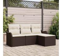 vidaXL Set Divano da Giardino 4 pz Marrone polyrattan