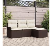 vidaXL Set Divano da Giardino 4 pz Marrone polyrattan