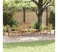 vidaXL Set da Pranzo per l'esterno in Teak: 1 panchina, 2 sedie e Un Tavolo in Legno massello. Solido e con Uno Stile Tradizionale, è Perfetto per balconi, patii e Giardini.