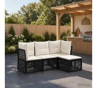 vidaXL Set di divani da giardino, 4 pezzi, nero, in rattan sintetico, divano da giardino, seduta moderna per esterni, design modulare resistente, mobili per patio, set lounge