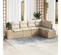 vidaXL Set Divano da Giardino 5 pcs Beige e Crema polyrattan