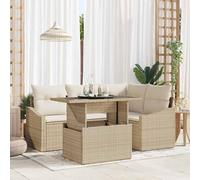 vidaXL Set Divano da Giardino 5 pcs beige e panna 100 x 55 x 73 cm