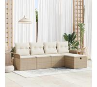 vidaXL Set Divano da Giardino 5 pcs beige e panna 251 x 117 x 85 cm