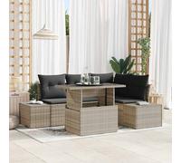 vidaXL Set Divano da Giardino 5 pcs Grigio chiaro polyrattan