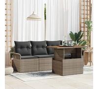 vidaXL Set Divano da Giardino 5 pcs Grigio Poly Rattan