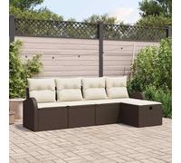 vidaXL Set Divano da Giardino 5 pcs Marrone e crema 234 x 117 x 85 cm