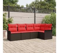 vidaXL Set Divano da Giardino 5 pcs Marrone polyrattan