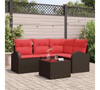 vidaXL Set Divano da Giardino 5 pcs Marrone polyrattan