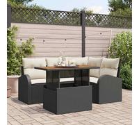vidaXL Set Divano da Giardino 5 pcs Nero e crema 100 x 55 x 73 cm