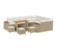 vidaXL Set Divano da Giardino 5 Pezzi con Cuscini Beige Polyrattan e Panna Mobili da Esterno Moderni Resistente ai Raggi UV Sezionale Perfetto per Giardini Patios Love Seat Divano Modulare Seduta Pat