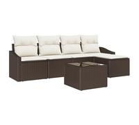 vidaXL Set Divano da Giardino 5 Pezzi con Cuscini Grigio Polirattan