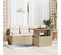 vidaXL Set Divano da Giardino 5 pz 4-Numero di posti beige e panna