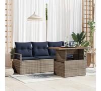 vidaXL Set Divano da Giardino 5 pz 4-Numero di posti grigio e blu navy