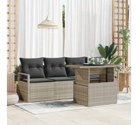 vidaXL Set Divano da Giardino 5 pz 4-Numero di posti Luce polyrattan