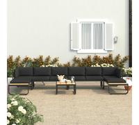 vidaXL Set Divano da Giardino 5 pz ad Angolo Cuscini in Alluminio WPC