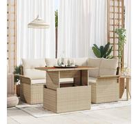 vidaXL Set Divano da Giardino 5 pz beige e panna