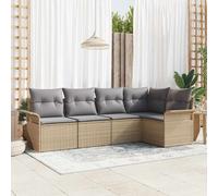 vidaXL Set Divano da Giardino 5 pz Beige polyrattan