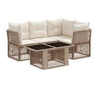 vidaXL Set Divano da Giardino 5 pz Beige polyrattan