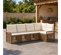 vidaXL Set Divano da Giardino 5 pz Beige polyrattan