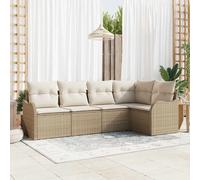 vidaXL Set Divano da Giardino 5 pz Beige polyrattan