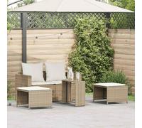 vidaXL Set Divano da Giardino 5 pz con Cuscini Beige in Polyrattan
