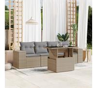 vidaXL Set Divano da Giardino 5 pz con Cuscini Beige in Polyrattan
