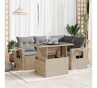 DIVANO DA GIARDINO VIDAXL 5 pz con Cuscini Beige in Polyrattan - 3326470