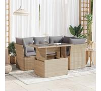 vidaXL Set Divano da Giardino 5 pz con Cuscini Beige in Polyrattan