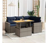 vidaXL Set Divano da Giardino 5 pz con Cuscini Grigio in Polyrattan