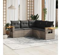 vidaXL Set Divano da Giardino 5 pz con Cuscini Grigio in Polyrattan