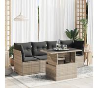 vidaXL Set Divano da Giardino 5 pz con Cuscini Grigio in Polyrattan