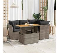 vidaXL Set Divano da Giardino 5 pz con Cuscini Grigio in Polyrattan