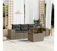 vidaXL Set Divano da Giardino 5 pz con Cuscini Grigio in Polyrattan