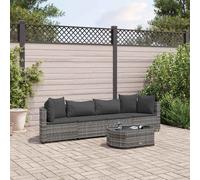 vidaXL Set Divano da Giardino 5 pz con Cuscini Grigio in Polyrattan