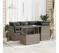 vidaXL Set Divano da Giardino 5 pz con Cuscini Grigio in Polyrattan