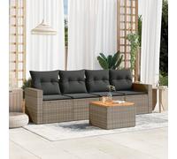 vidaXL Set Divano da Giardino 5 pz con Cuscini Grigio in Polyrattan