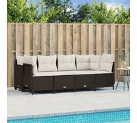 vidaXL Set Divano da Giardino 5 pz con Cuscini Marrone in Polyrattan