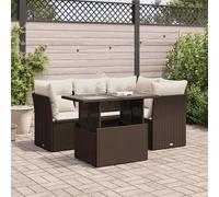 DIVANO DA GIARDINO VIDAXL 5 pz con Cuscini Marrone in Polyrattan - 3326154